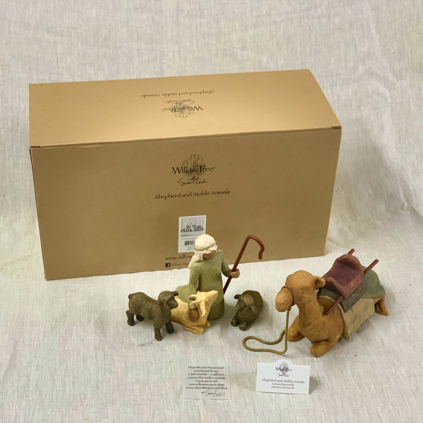 Willow Tree nativity figures Shepherd and Stable Animals