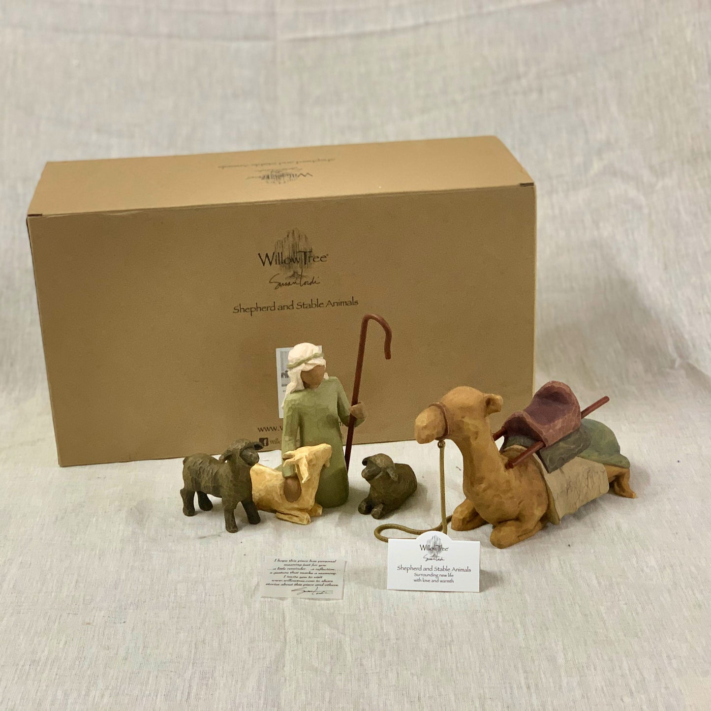 Willow Tree nativity figures Shepherd and Stable Animals