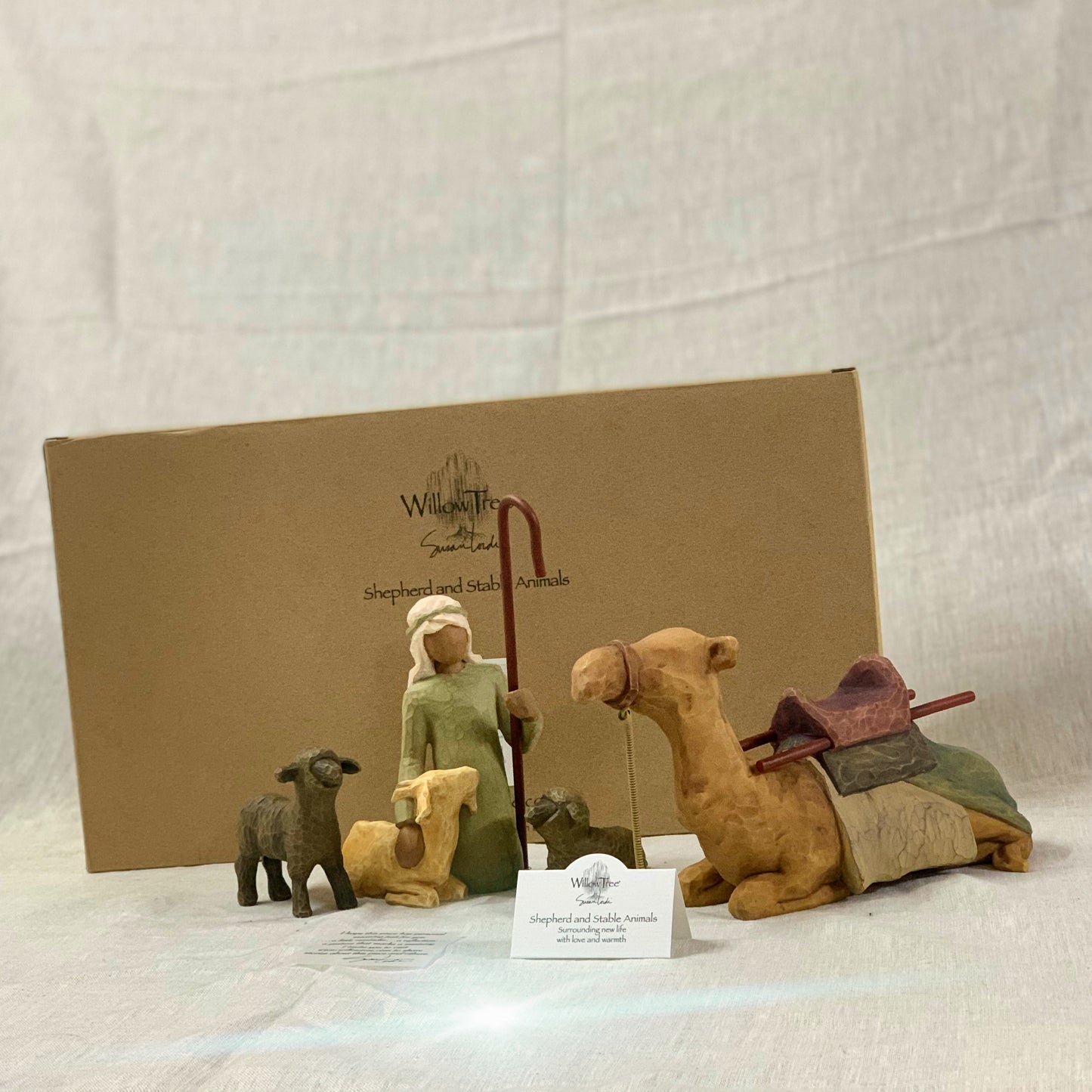 Willow Tree nativity figures Shepherd and Stable Animals